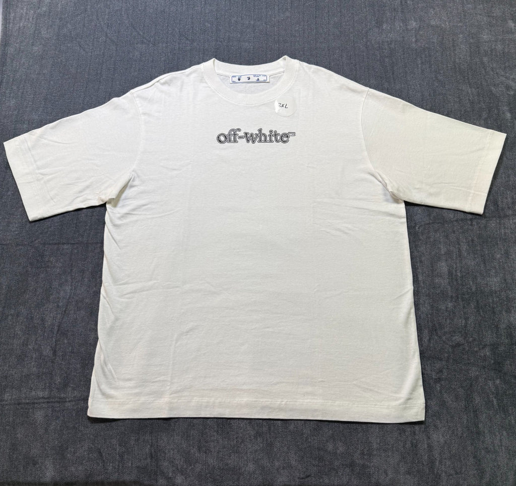 Off-White Logo T-Shirt Mens 2XL White Classic Pullover Short Sleeve Crew Neck