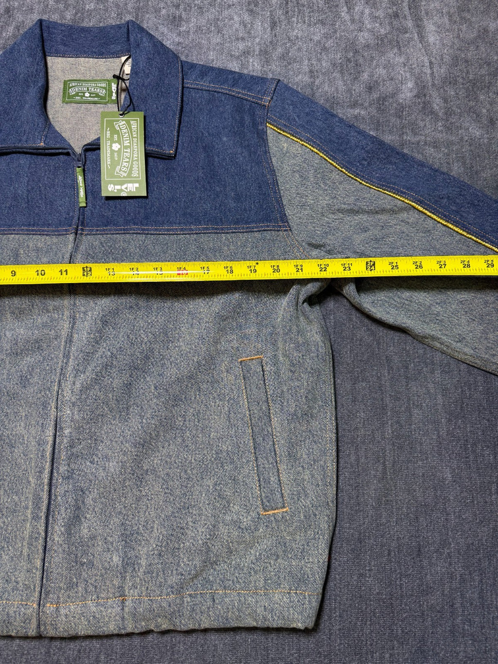 NWT Levi's X Tears Denim Track Jacket Men Medium Blue Full-Zip Collared Pockets