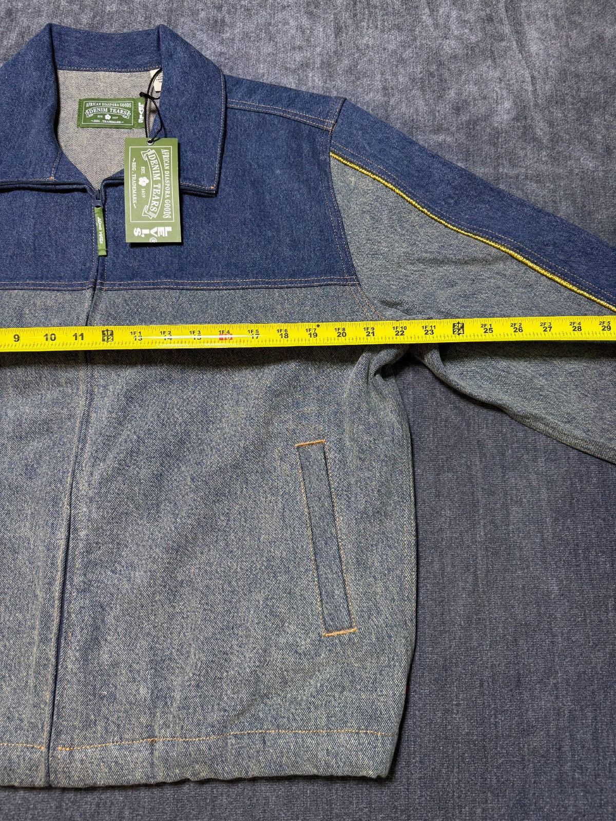 NWT Levi's X Tears Denim Track Jacket Men Medium Blue Full-Zip Collared Pockets