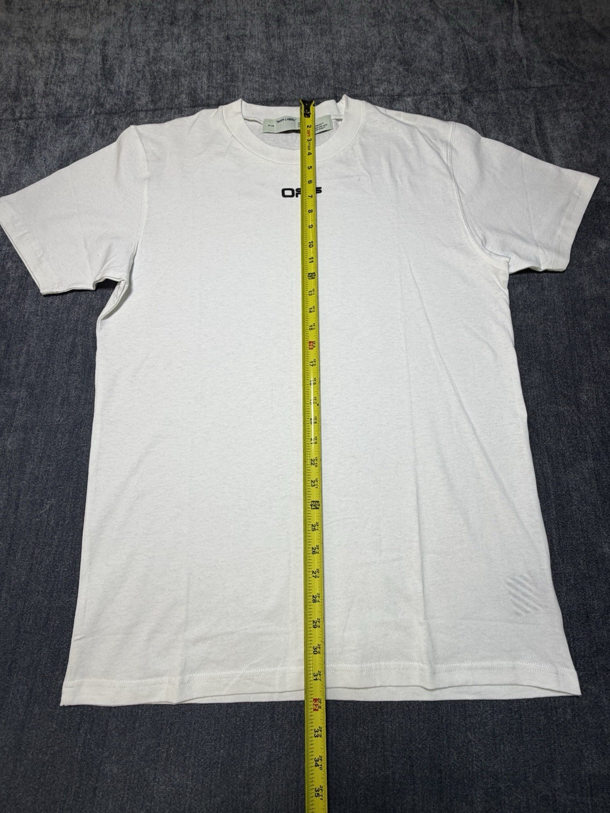 Off-White White Cotton Crew Neck Oversized Size Large NEW