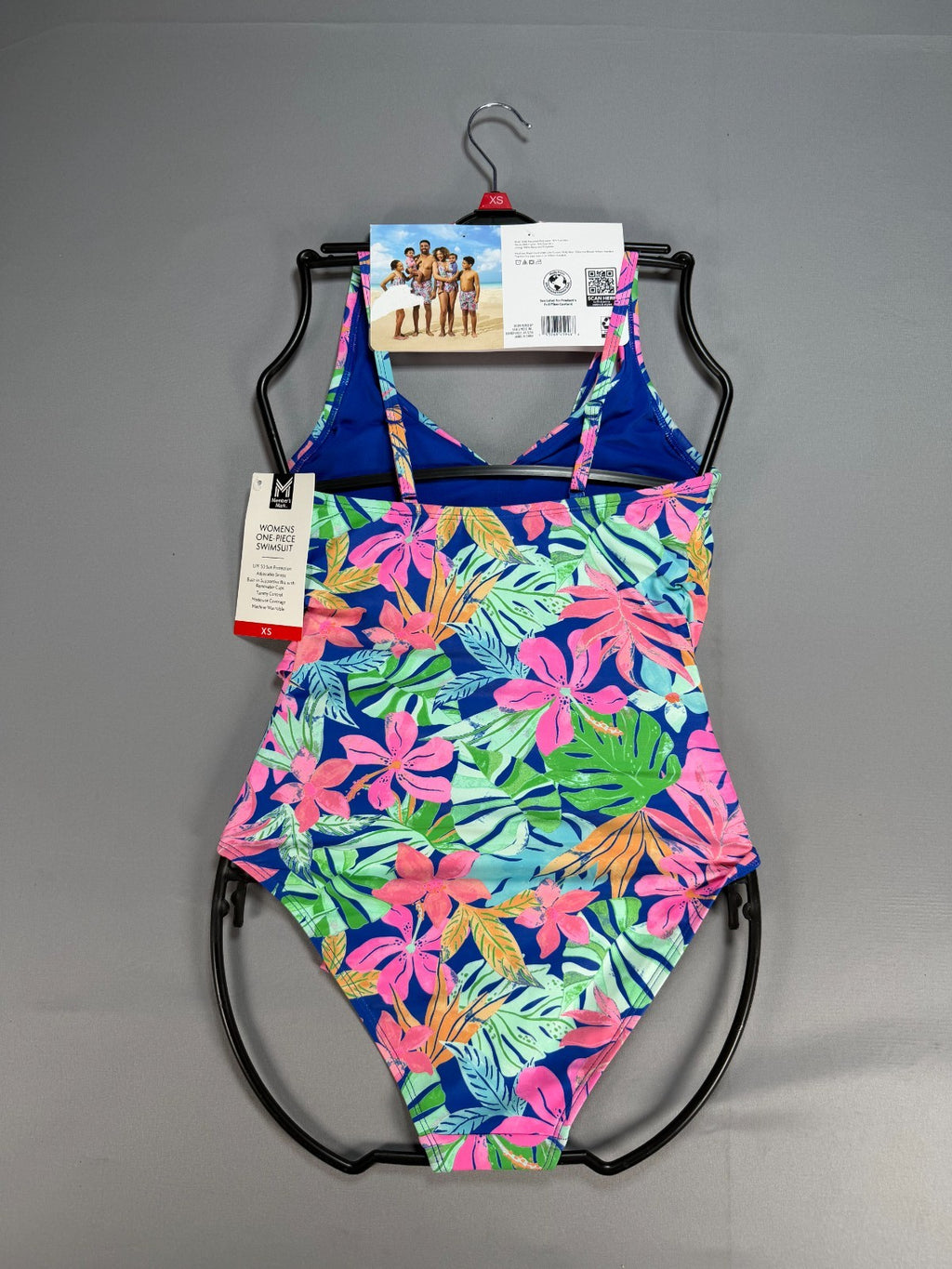 Member's Mark One-Piece Adjustable Strap Swimsuit Women's XS Multicolor Floral