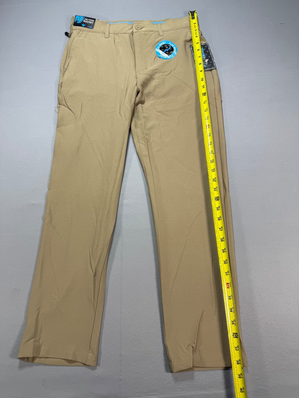 Birdie Bound Regular Fit Golf Pants Men's 30x30 Beige Straight Leg Performance