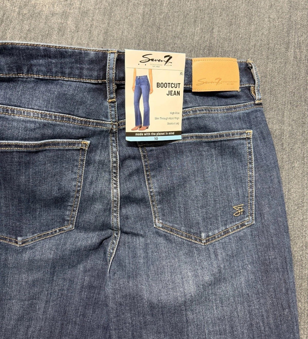 NWT Seven7 Dojo Flare Bootcut Jeans Women 10 Blue Denim High-Rise Casual Hipster