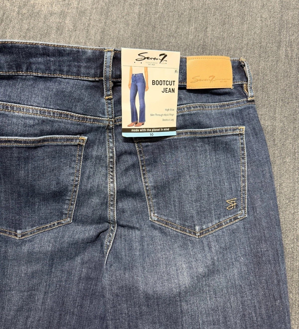 NWT Seven7 Dojo Flare Bootcut Jeans Women 10 Blue Denim High-Rise Casual Hipster
