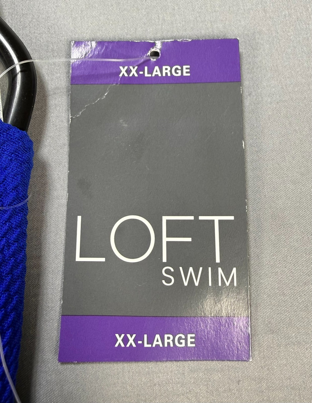 NWT Loft Asymmetrical Textured One-Piece Swimsuit Women's 2XL Blue Summer Beach