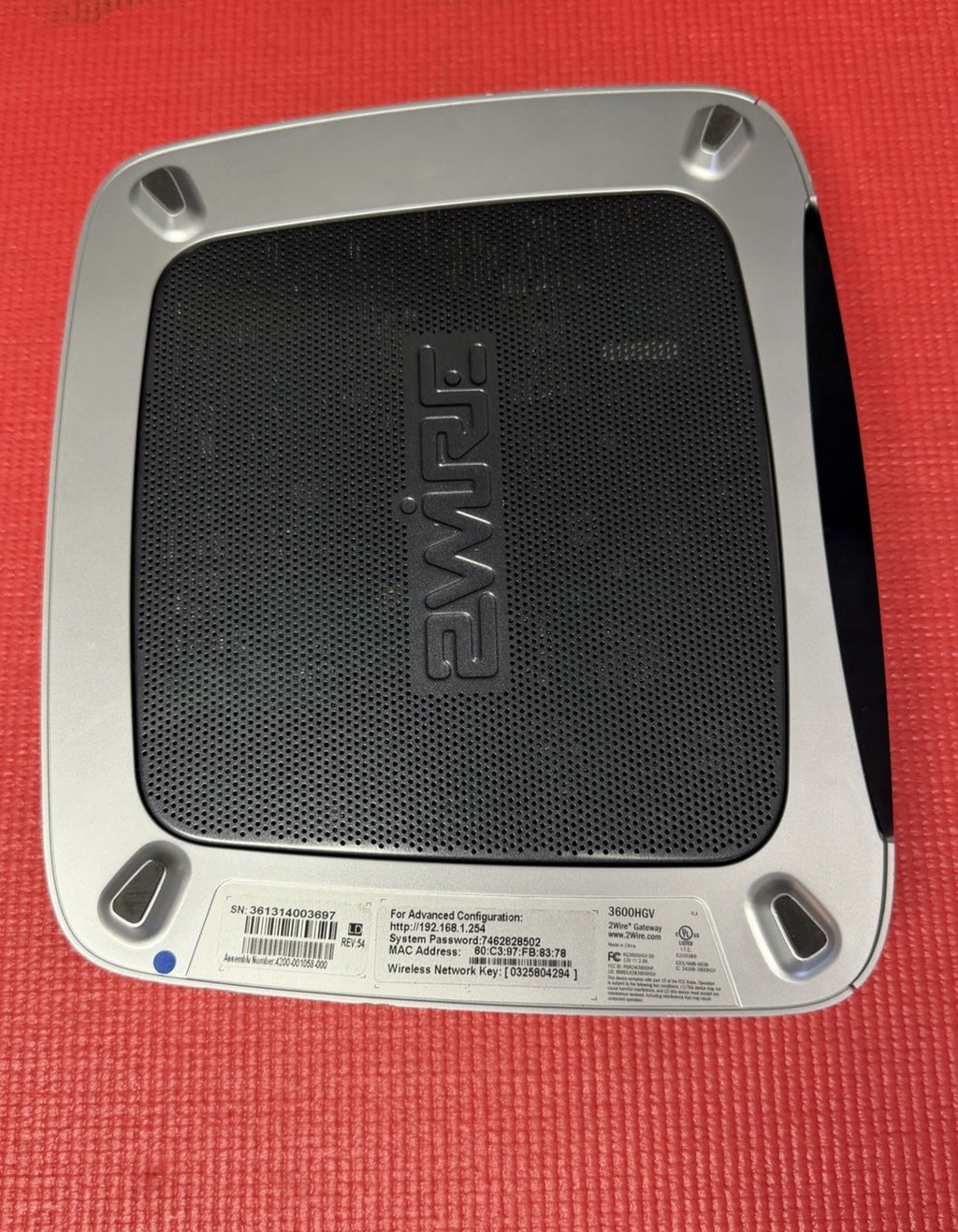 2Wire Gateway 3800HGV Internet Modem 4-Port Wireless Router-AT&T Universe