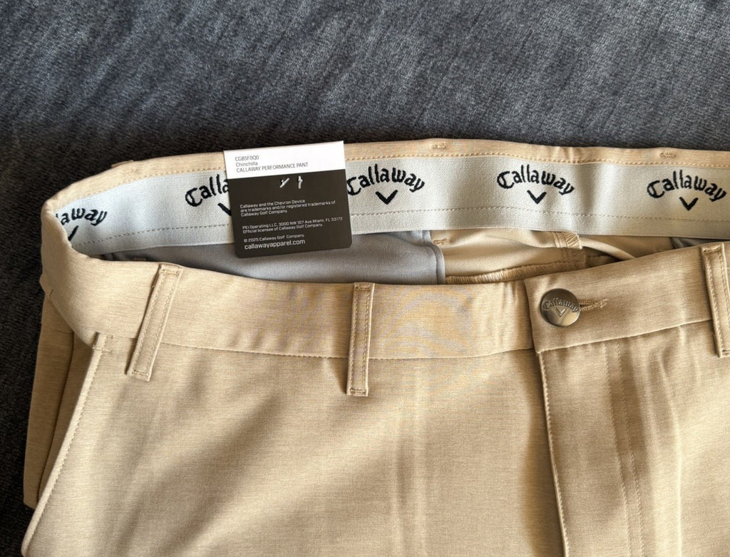 Callaway Opti-Dri Stretch Golf Pants Chinchilla Beige Mens 40x32 Performance NWT
