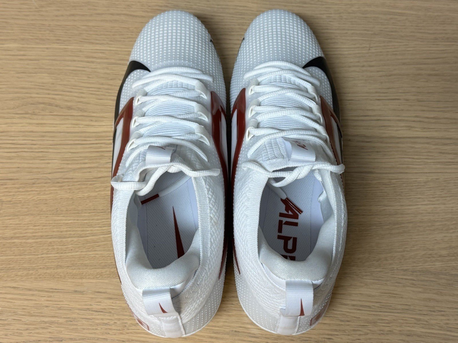NEW Nike Alpha Menace 4 Elite Football Cleats White | Red MEN'S SIZE 13.5