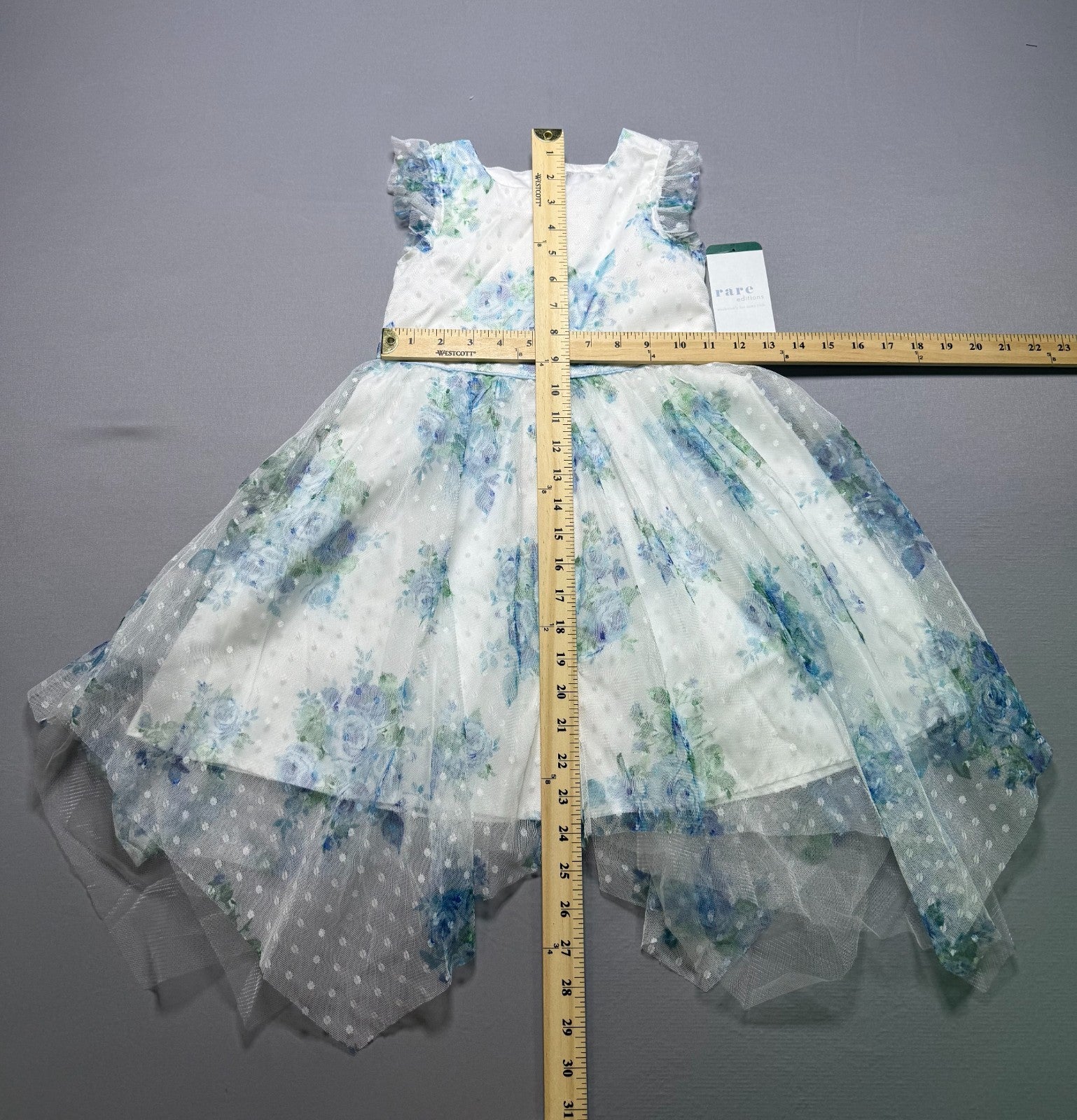 NWT Rare Editions Occasion Dress Baby Toddlers 5T Blue Floral Lined Lightweight