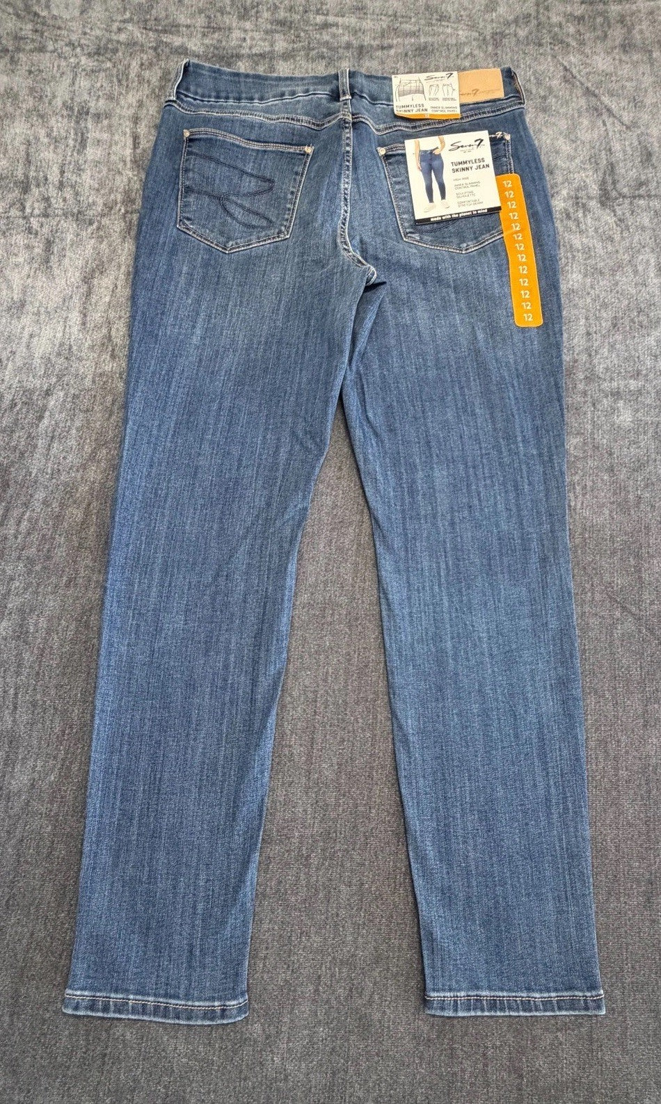 NWT Seven7 Skinny Jeans Women's 12 Blue Denim High Rise Stretch Casual 5-Pockets
