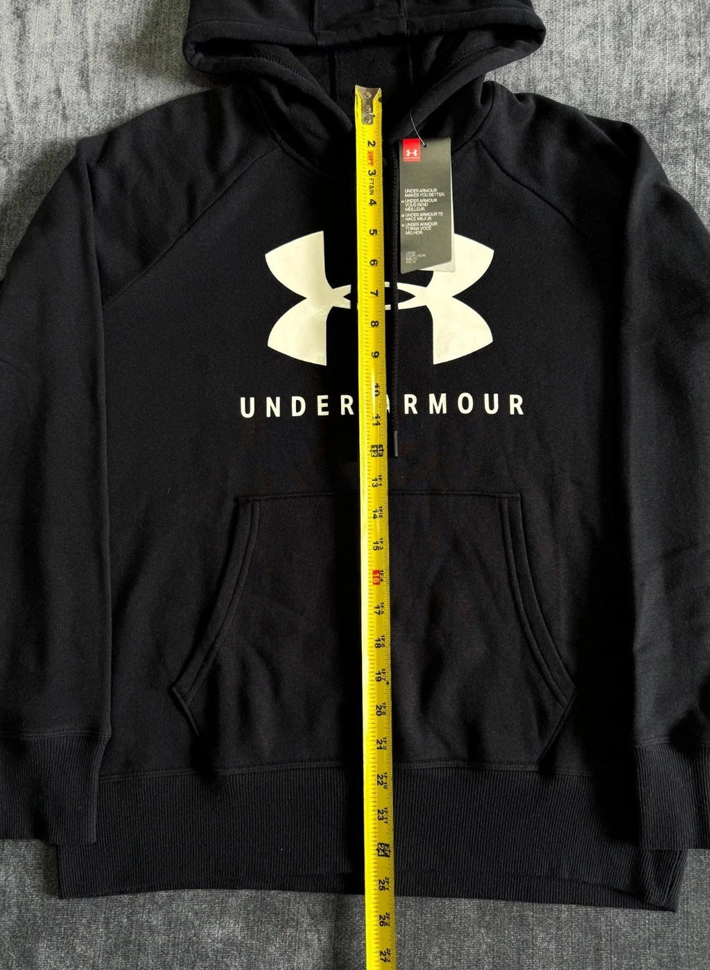 NWT Under Armour Rival Fleece Sportstyle Graphic Hoodie Men's Small Black Y2K
