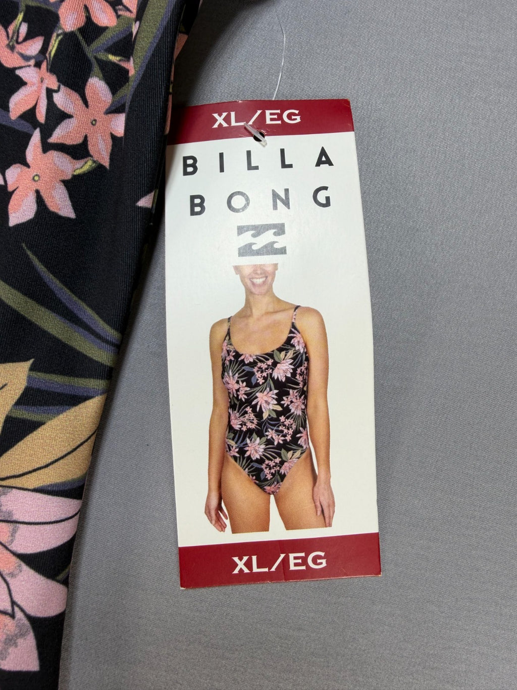 NWT Billabong One-Piece Swimsuit Women's XL Black Floral Sleeveless Summer Gear