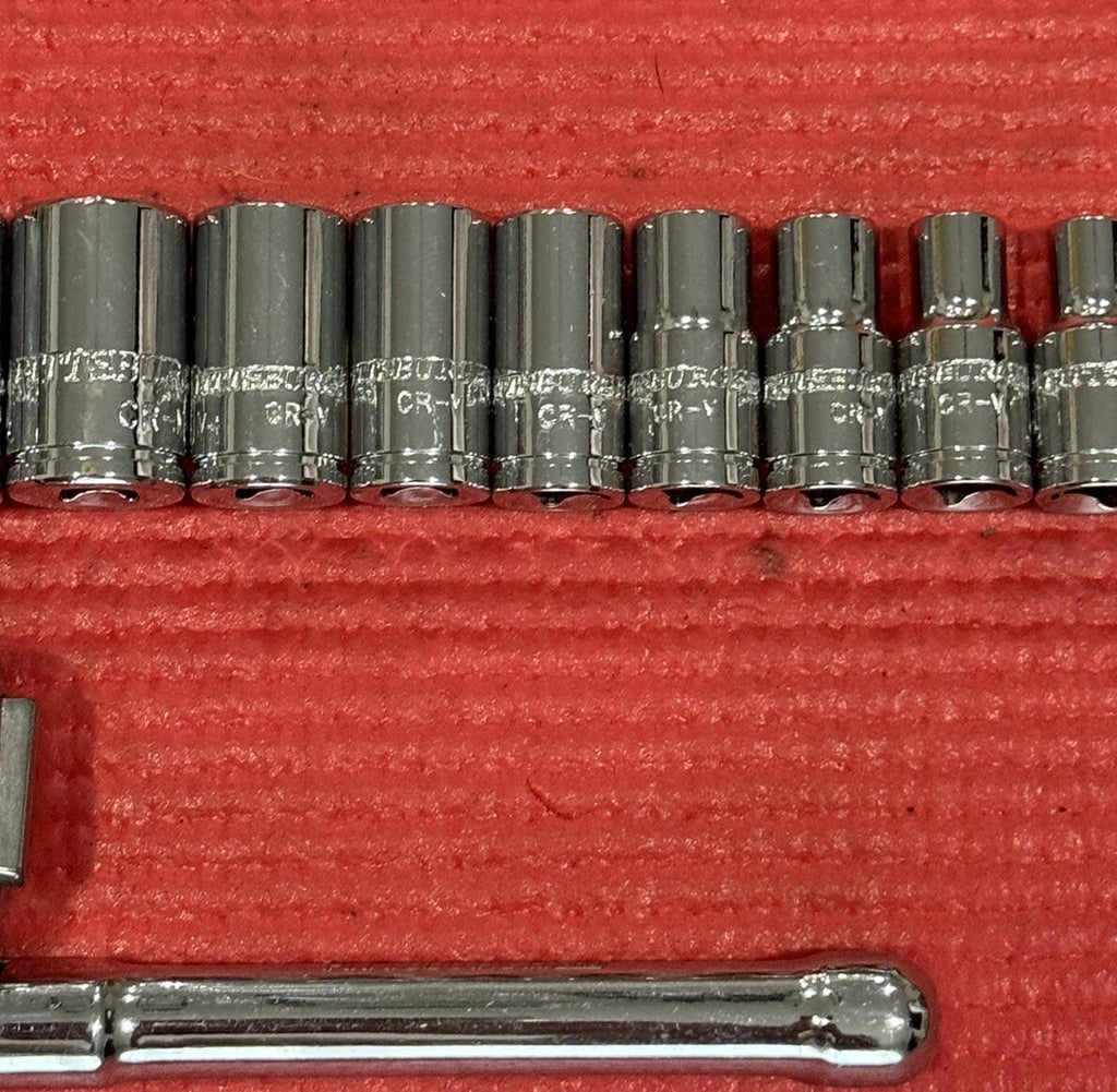 Pittsburgh Pro New 11pc Set 1/4” Drive Stubby Flex Ratchet & SAE Sockets 6pt Set