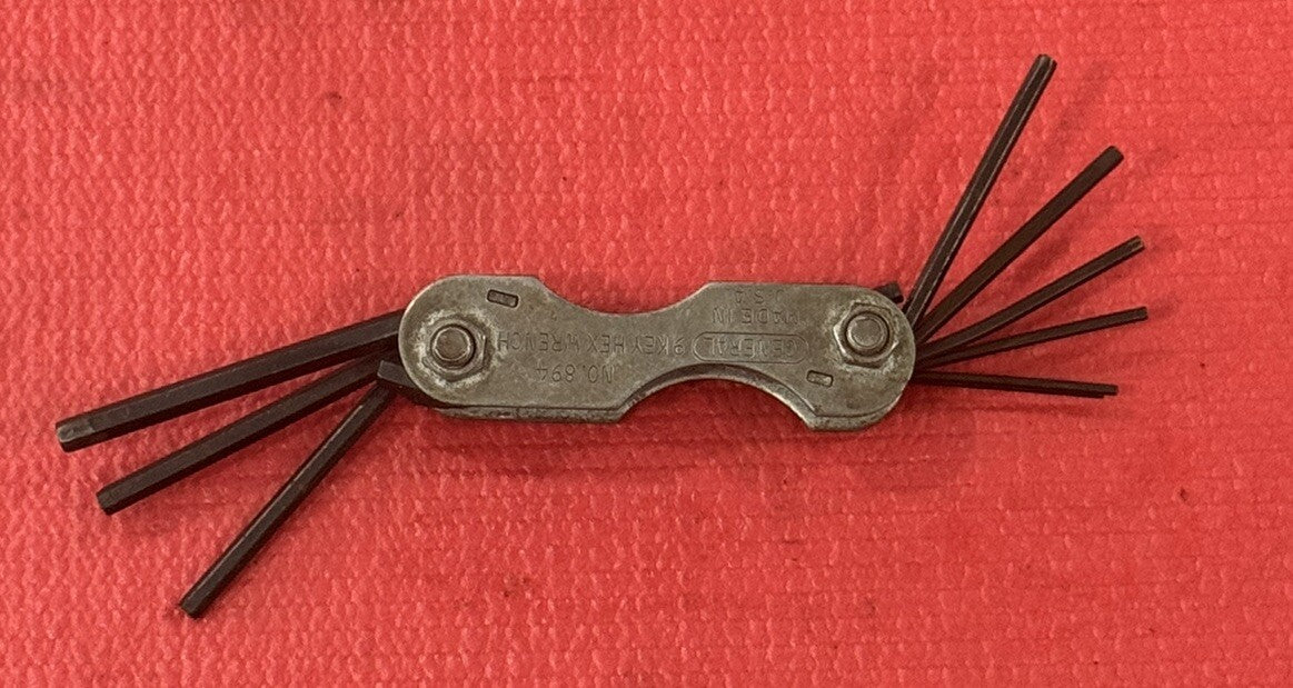 Vintage General Tools No. 894, 9 Key Hex Wrench Made in USA