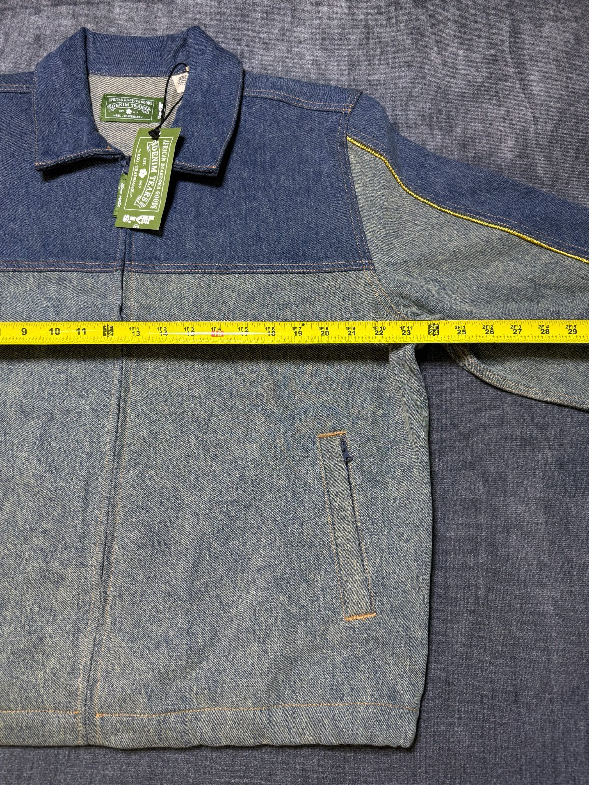 NWT Levi's X Tears Denim Track Jacket Men Large Blue Full-Zip Collared Pockets