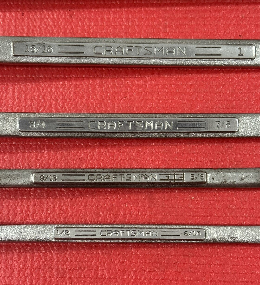 Vintage Craftsman 4 PC V Series SAE Double Box Wrench Set Made in USA