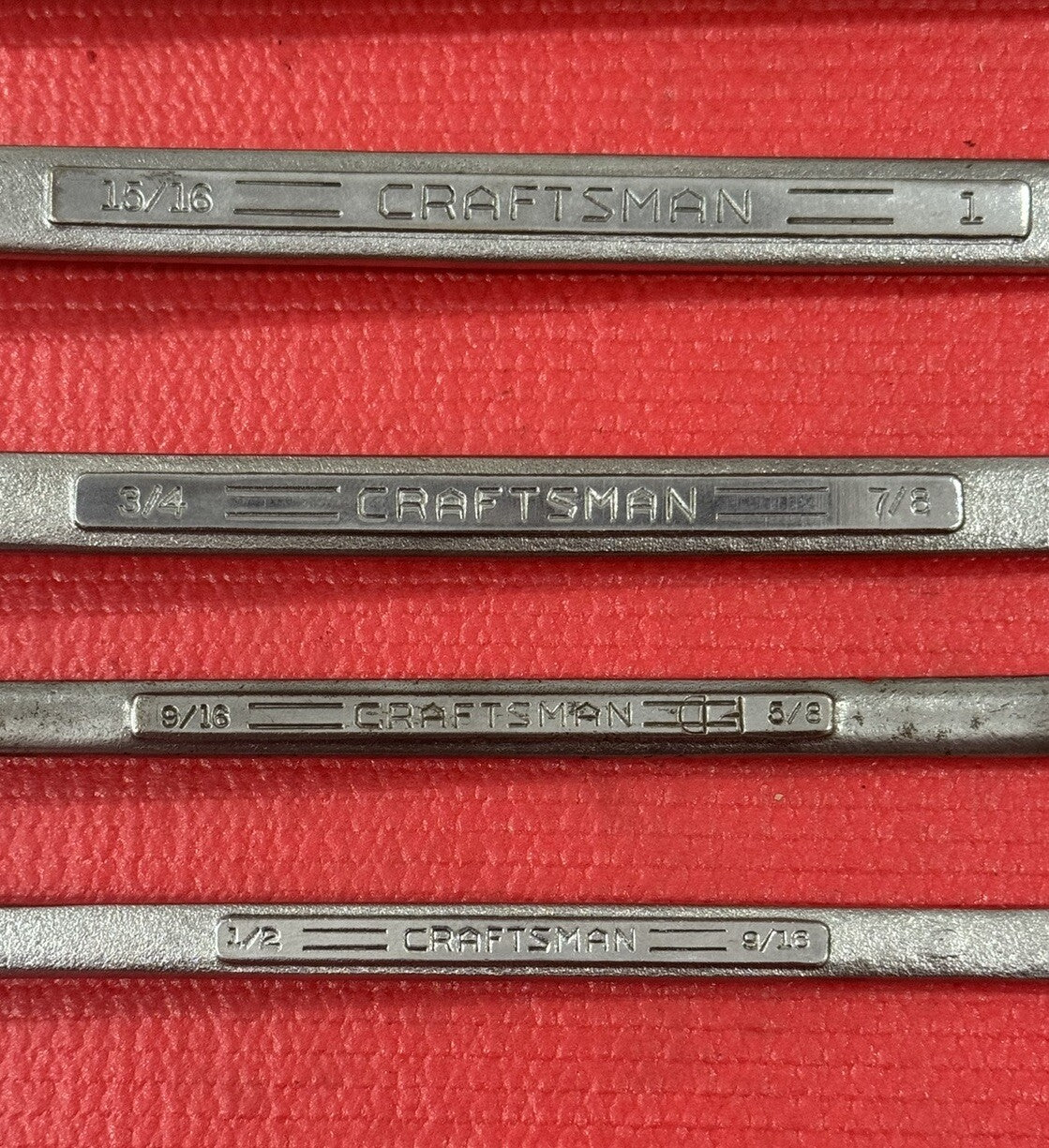 Vintage Craftsman 4 PC V Series SAE Double Box Wrench Set Made in USA
