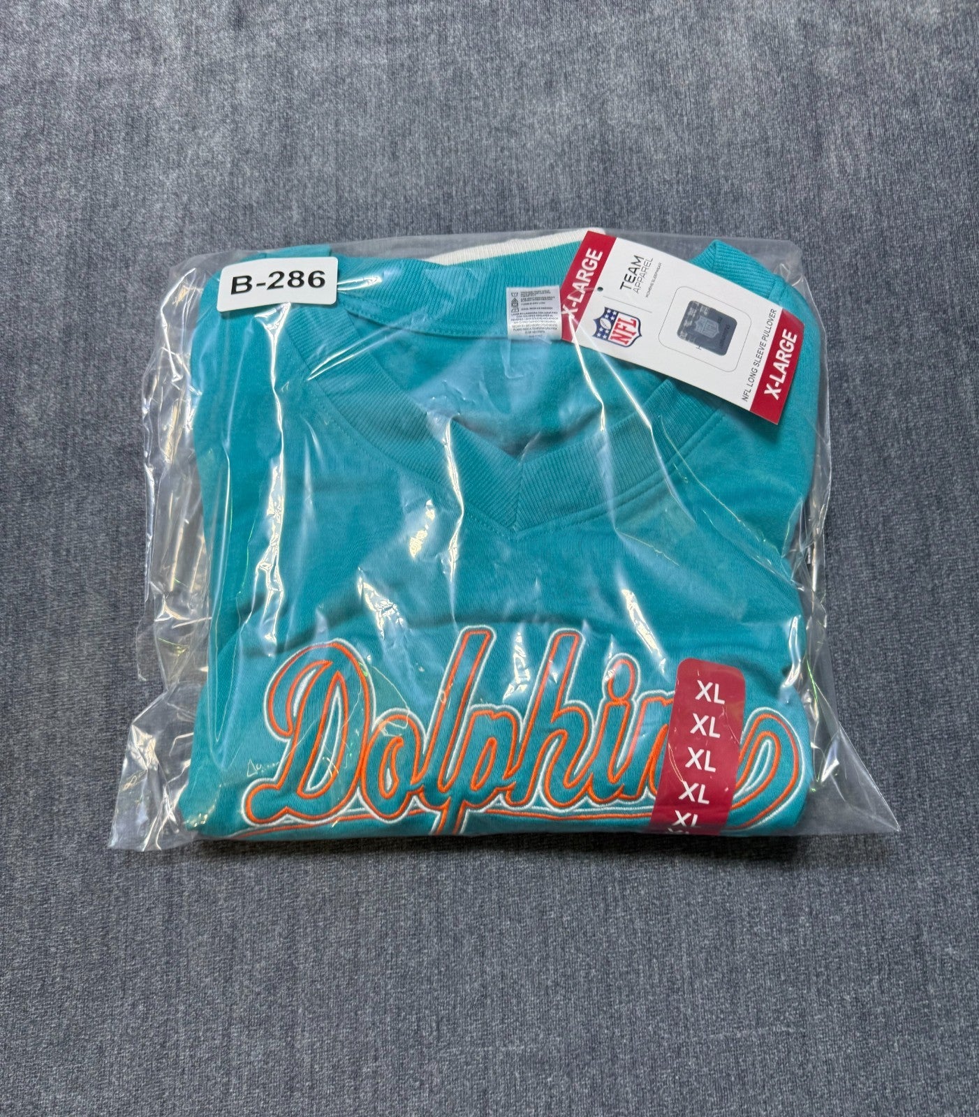 NWT NFL Miami Dolphins Pullover Sweatshirt Women's XL Blue Long Sleeve Sports