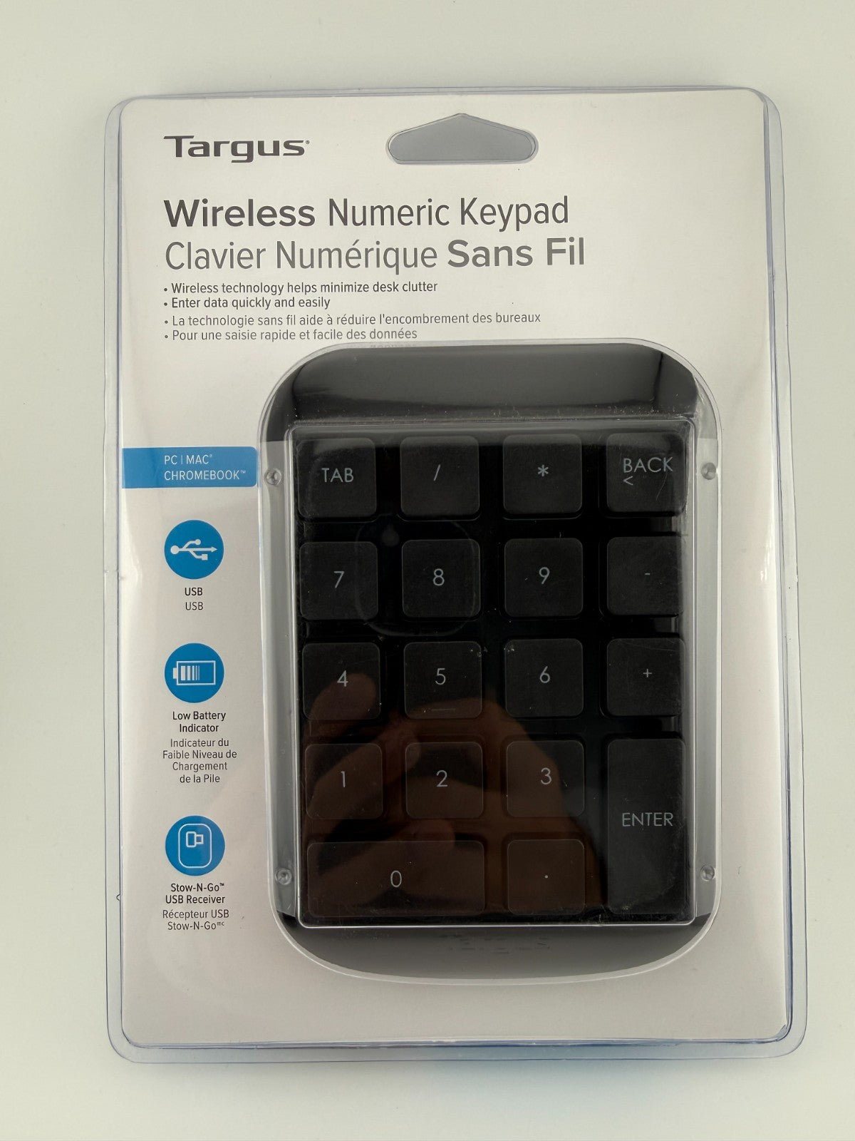 Targus AKP11US Black Portable PC/Chromebook Ergonomic Wireless Numeric Keyboard