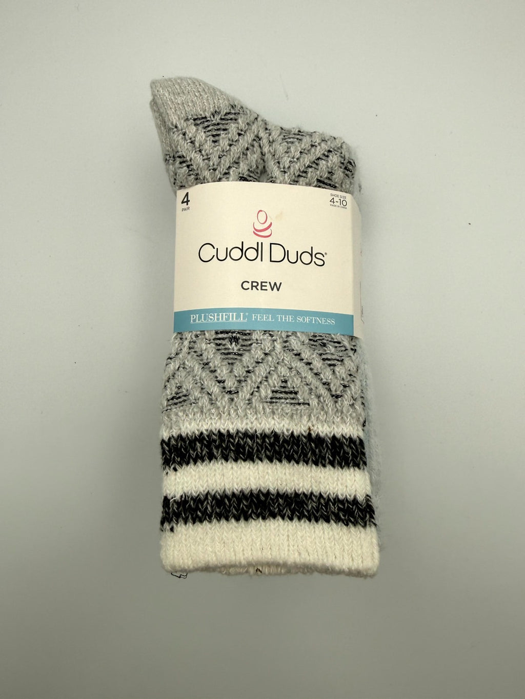 New Cuddl Duds Plushfill Crew Socks Women's Shoes Size 4-10 Comfort - Pairs Of 4