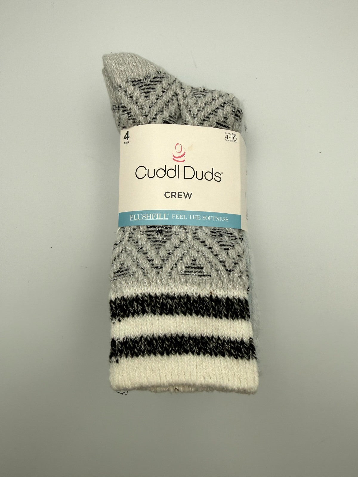 New Cuddl Duds Plushfill Crew Socks Women's Shoes Size 4-10 Comfort - Pairs Of 4