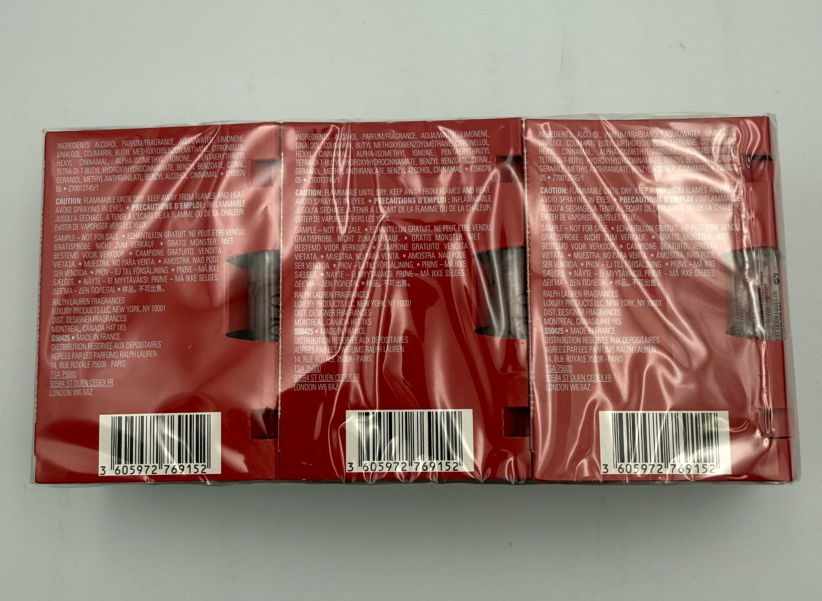 Polo Ralph Lauren RLS50425 Red Parfum Spray Vial for Men, 0.04 Oz - Set of 12