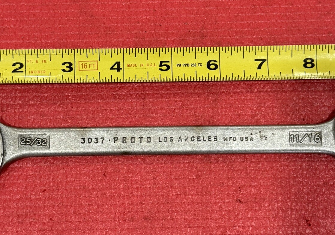 Vintage PROTO Los Angeles Tools 3037, 25/32" X 11/16" Open End Wrench MFD USA