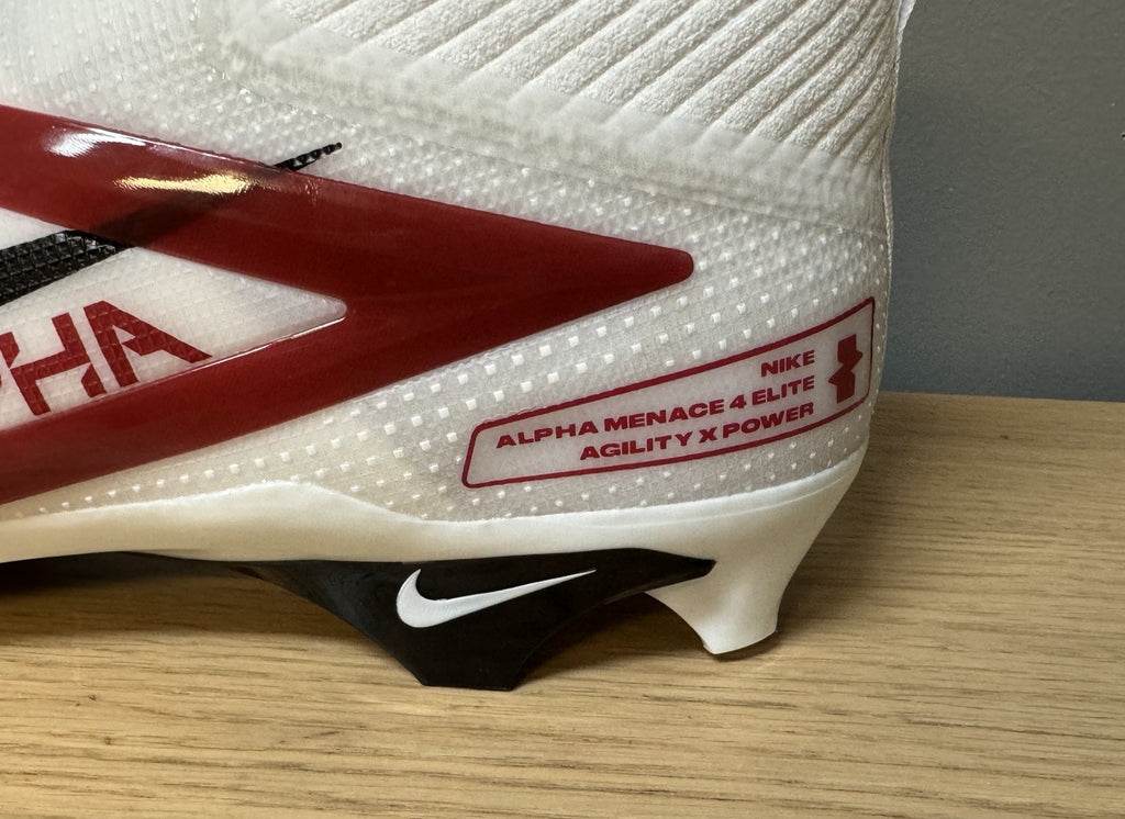 NEW Nike Alpha Menace 4 Elite Football Cleats White | Red MEN'S SIZE 13.5