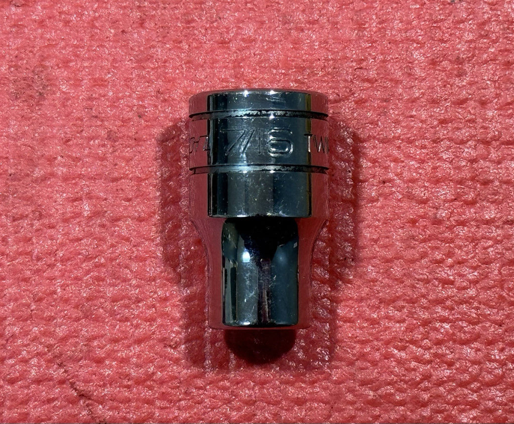 Snap-on Tools TW141A, 7/16" SAE, 1/2" Drive, 6 Point Chrome Socket Made in USA