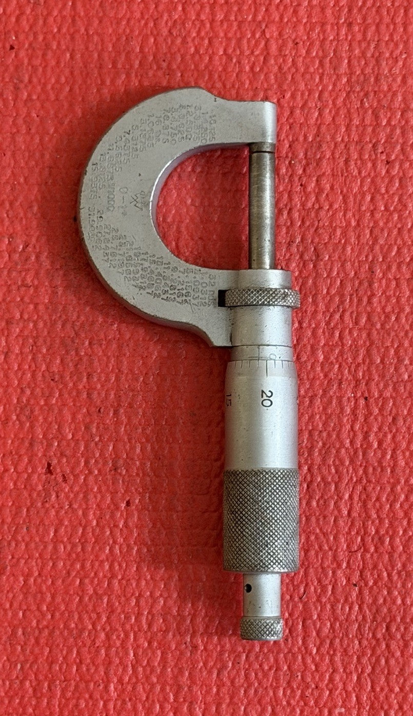 VINTAGE ZEUS 0-1" MICROMETER MACHINIST TOOL MADE IN GERMANY