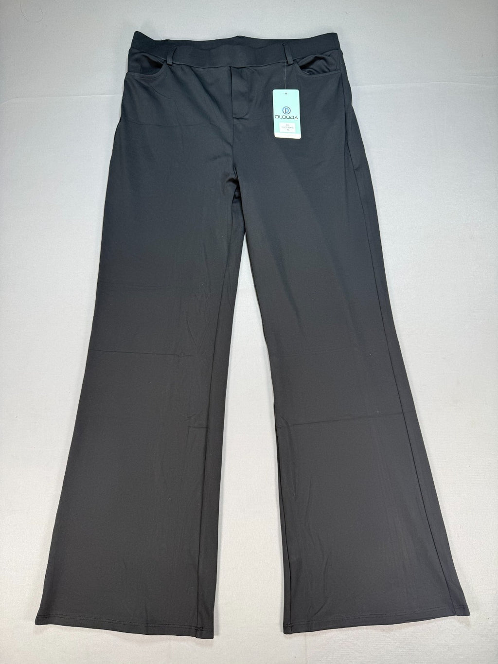 Dlooda Flare Wide Leg Yoga Pants Womens XL Black Stretch Work Office Trousers