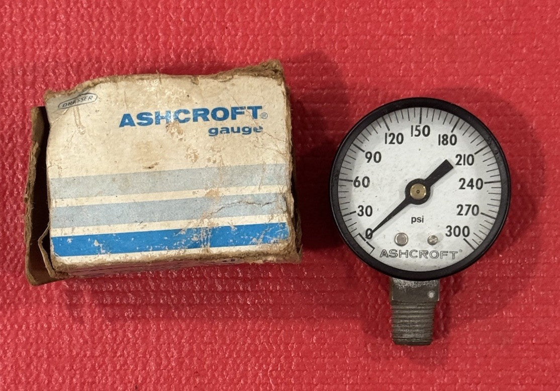 Vintage Ashcroft - 300 PSI Pressure Gauge Made In USA