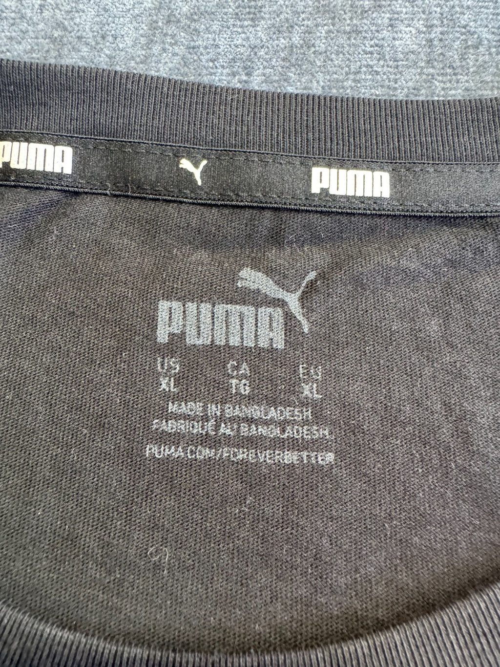 NWT Puma Essential Graphic Logo Tee Shirt Men X-Large Black Short Sleeve Summer