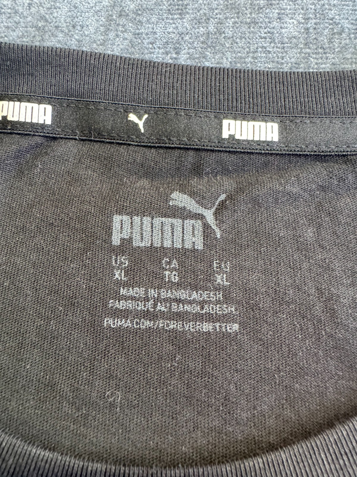 NWT Puma Essential Graphic Logo Tee Shirt Men X-Large Black Short Sleeve Summer