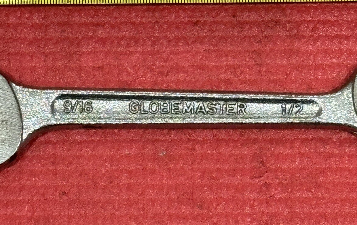 Vintage Globemaster Tools SAE 9/16" X 1/2" Open-End Wrench Made in Germany