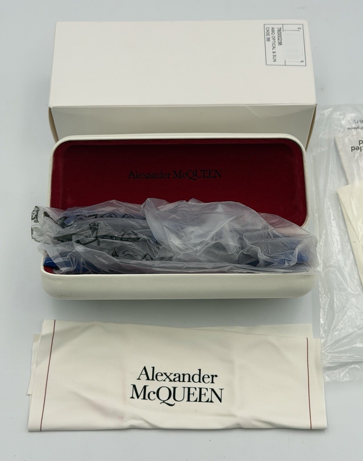Alexander McQueen 76000236 Blue Rectangular Sunglasses Bold Logo Unisex Italy