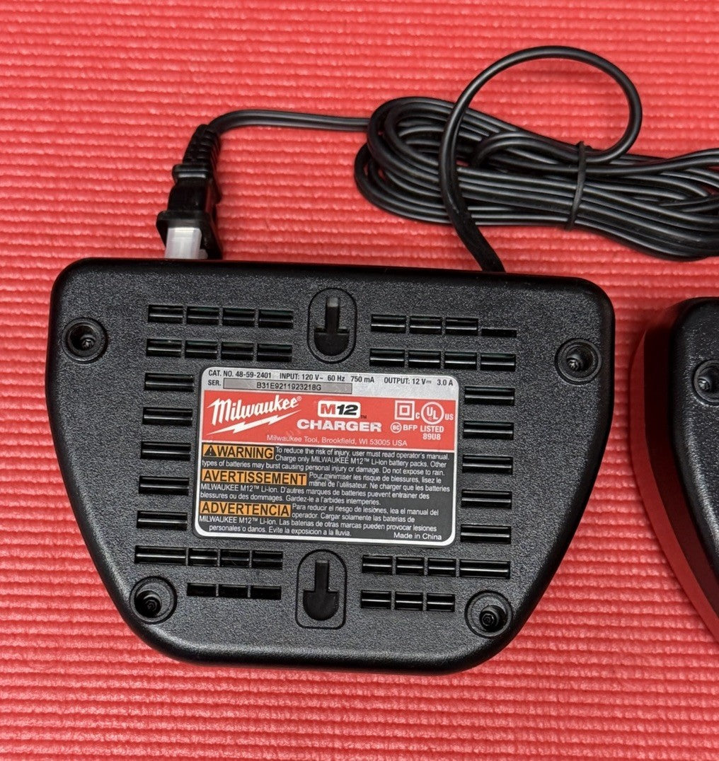 Milwaukee M12 Battery Charger 48-59-2401 12V Genuine 2 Pc Lot New Fast Shipping