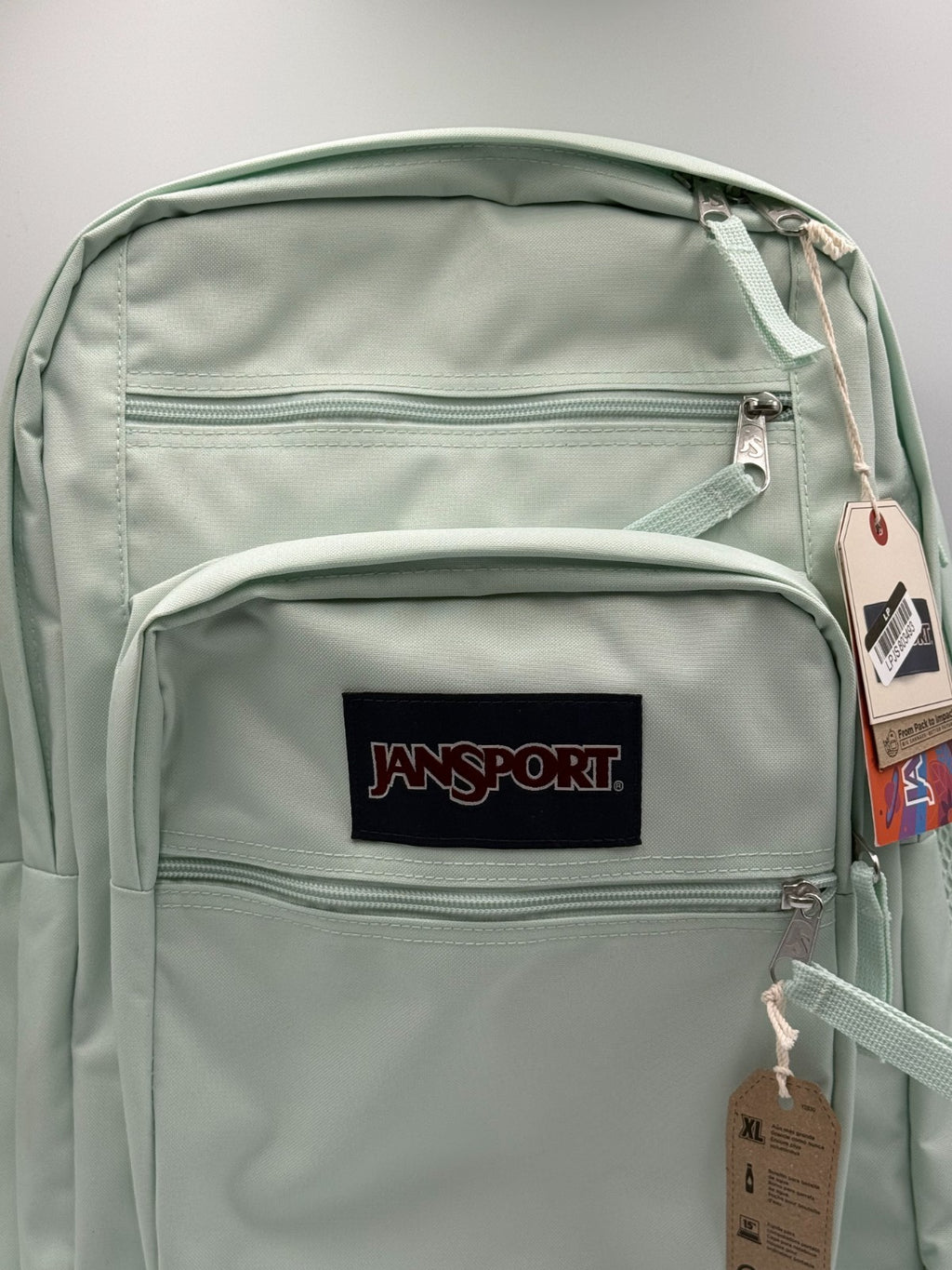 NWT JanSport Big Student Backpack Faded Sage Green 15" Laptop School Bag - XL