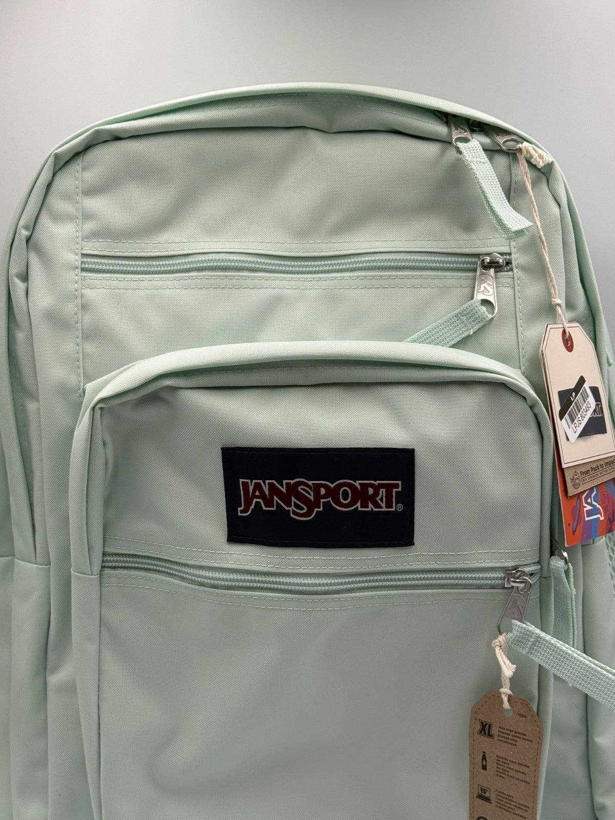 NWT JanSport Big Student Backpack Faded Sage Green 15" Laptop School Bag - XL