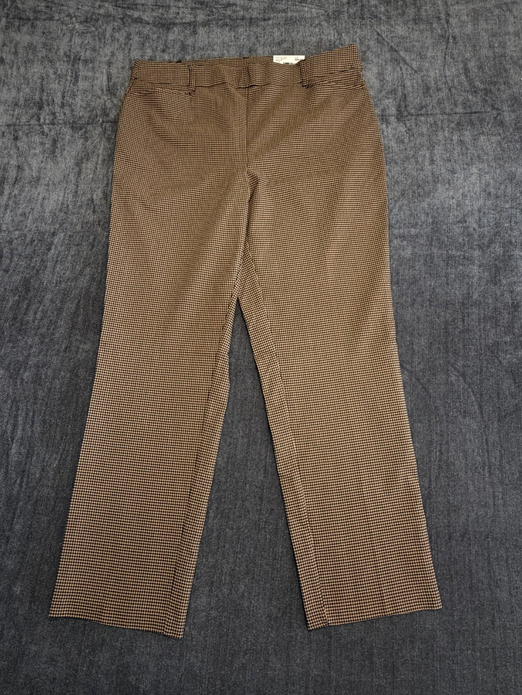 NWT Rafaella Houndstooth Pattern Stretch Pants Women's 16 Rich Khaki City Preppy