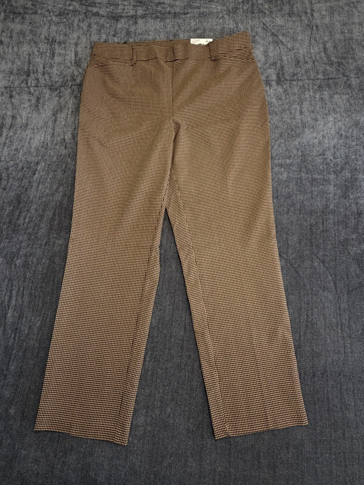 NWT Rafaella Houndstooth Pattern Stretch Pants Women's 16 Rich Khaki City Preppy