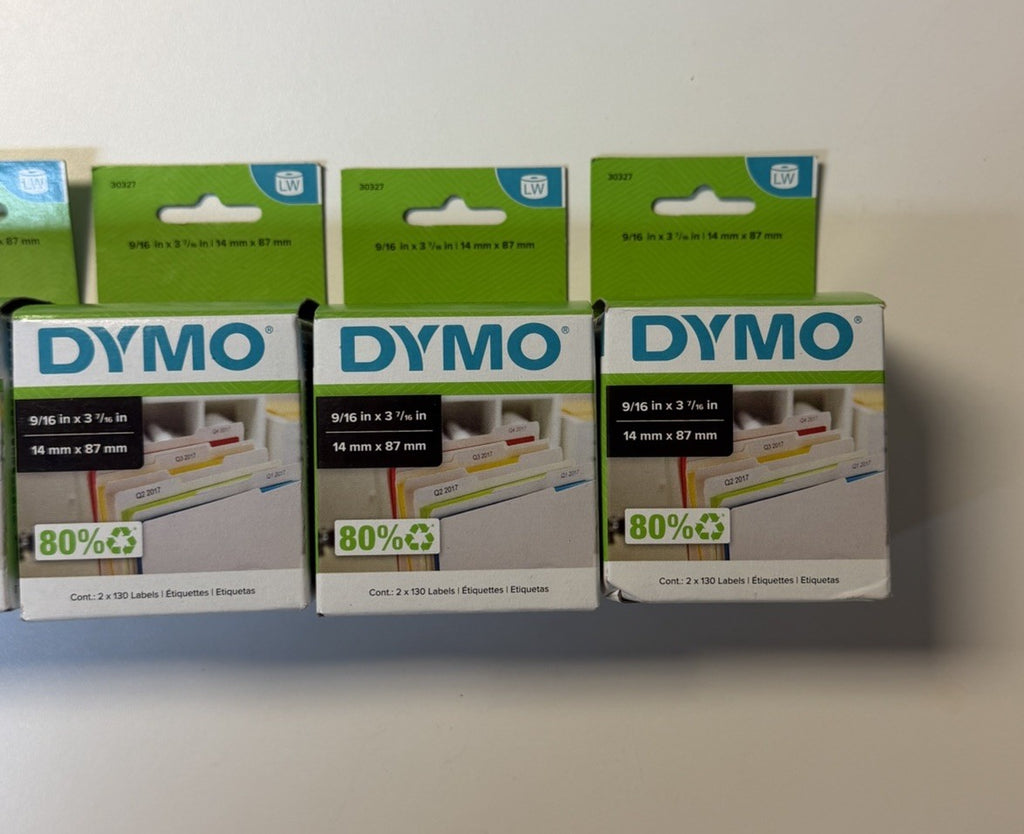 DYMO 30327 5 packs (2x130 labels in each) 9/16 In X 3-7/16" File Folder Labels
