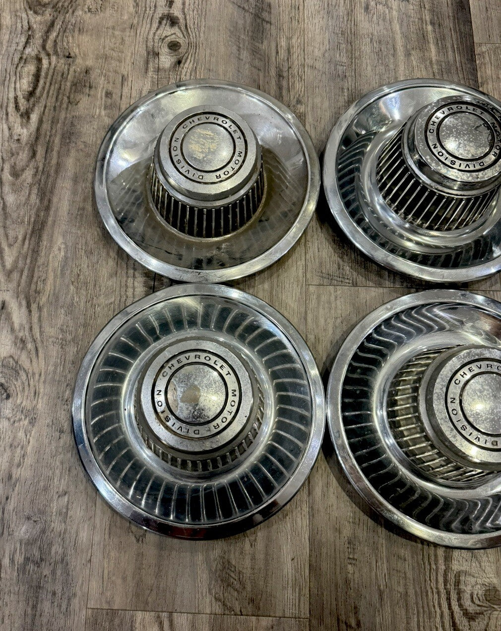 1968-82 Chevrolet Rally OEM Wheel Center Hub Caps Corvette Camaro 4 PC SET
