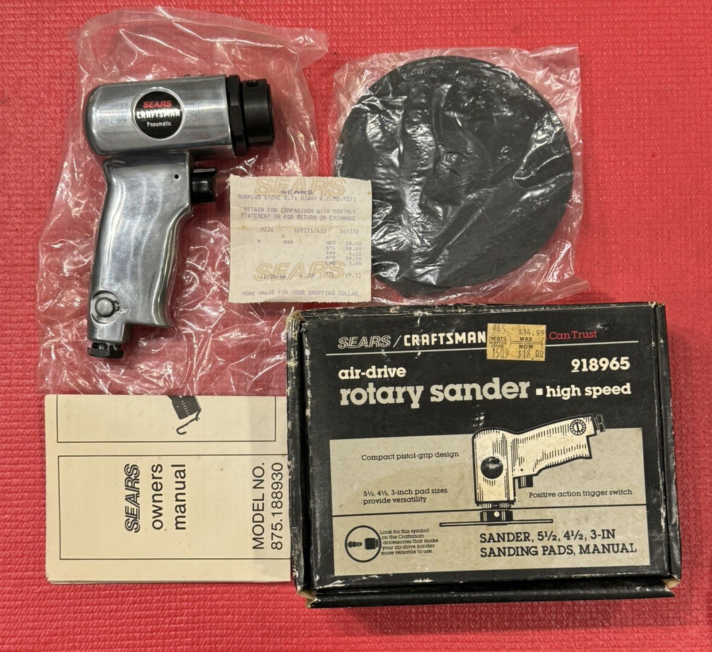 Vintage Sears Craftsman NEW 18965 High-Speed Rotary Sander Air-Drive w/ OG Box