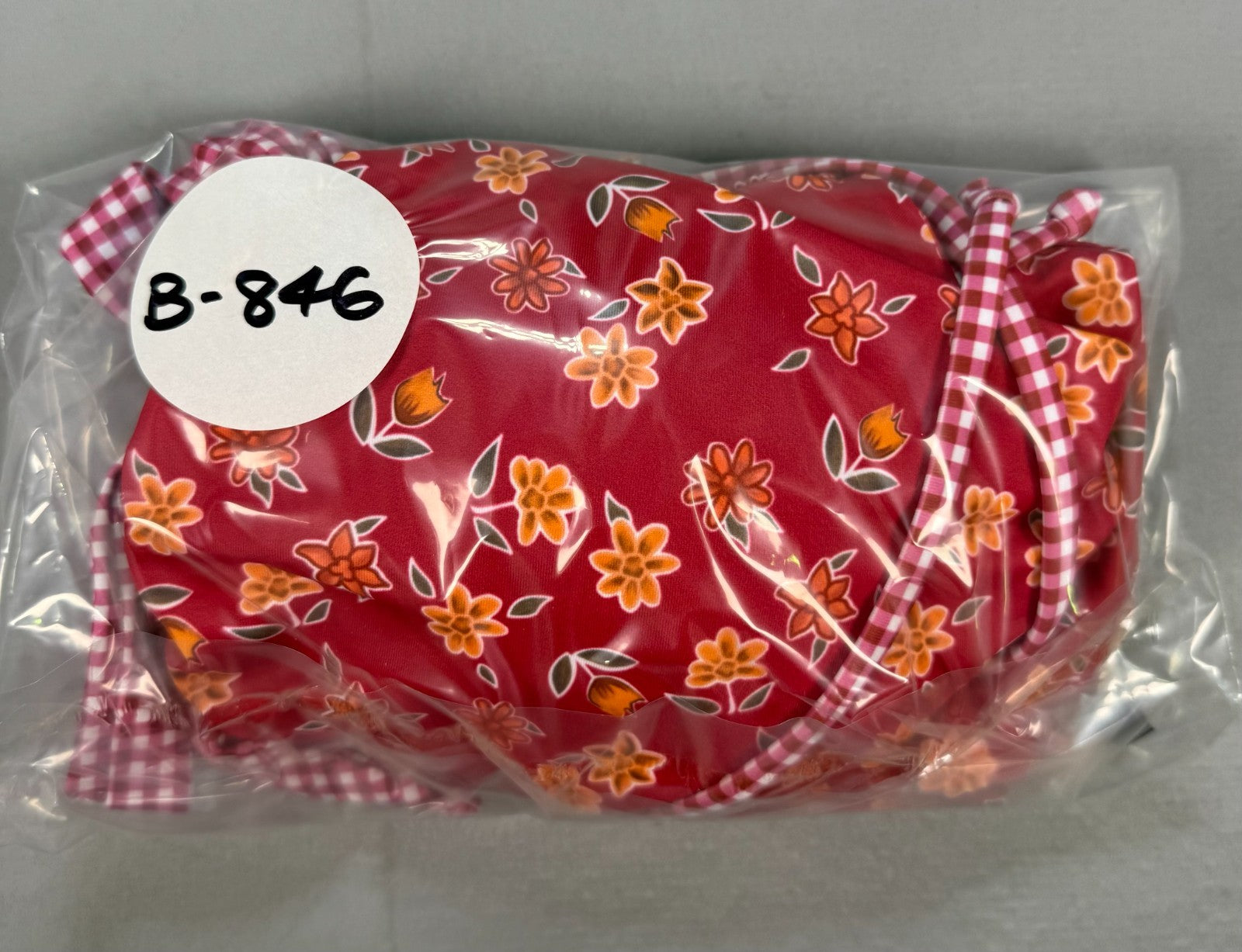 RoseSeek 2-Piece Floral Swimsuit Women's Large Orange Halter Triangle Bathing