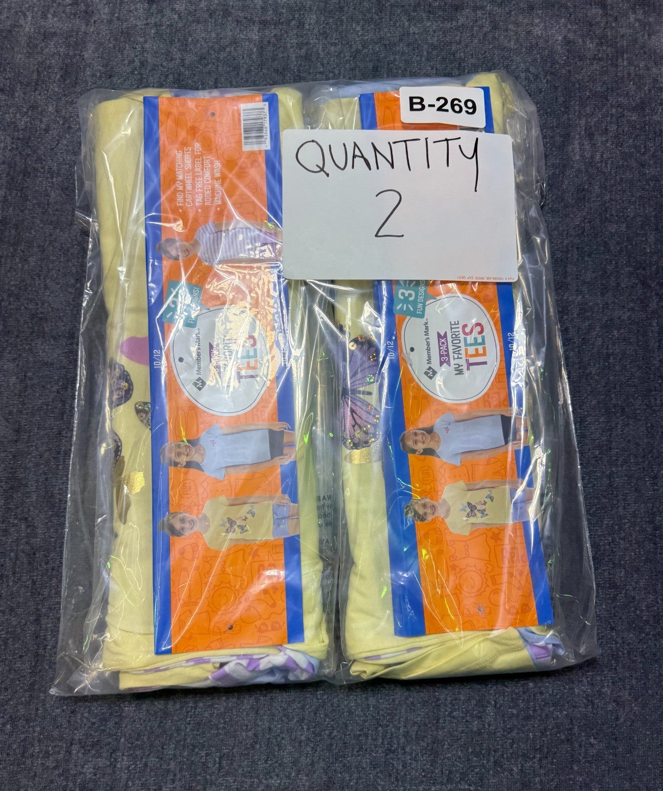NWT Member's Mark My Favorite T-Shirts Girls 10/12 Multi Short Sleeve - Lot of 3