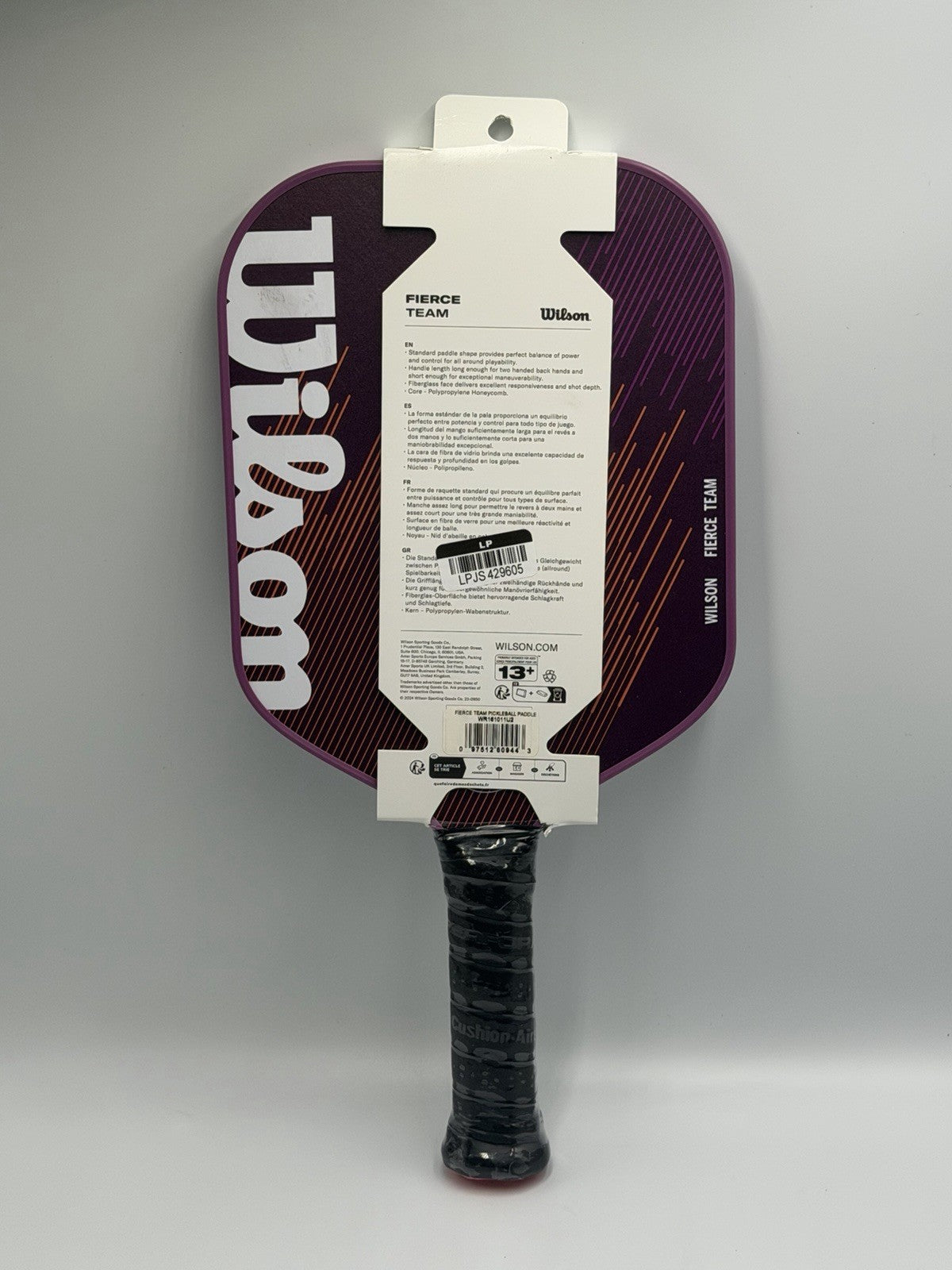 New Wilson Fierce Team Pickleball Paddle All Around Playability Purple Racket