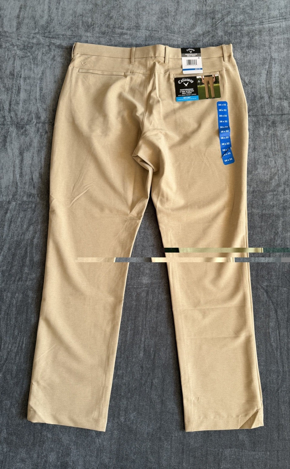Callaway Opti-Dri Stretch Golf Pants Chinchilla Beige Mens 38x32 Performance NWT