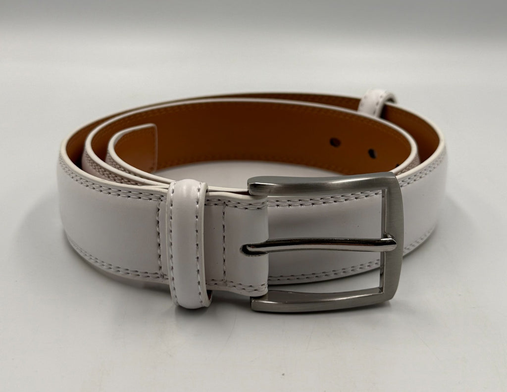 DOOPAI Genuine Leather Dress Belt Men's 41 White Single Prong Adjustable w/ Box