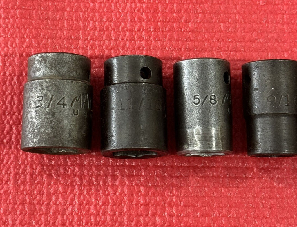 Mac Tools 6 PC VP & VI Series SAE 1/2" DR Shallow Impact Socket 6PT Set USA
